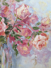 Roses in a jar by Emilia Milcheva - detail